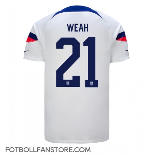 Förenta staterna Timothy Weah #21 Hemma matchtröja VM 2022 Kortärmad Billigt